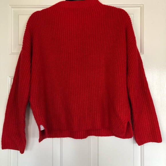 ASOS Red Knit Turtleneck Cozy Sweater Acrylic - Picture 7 of 9